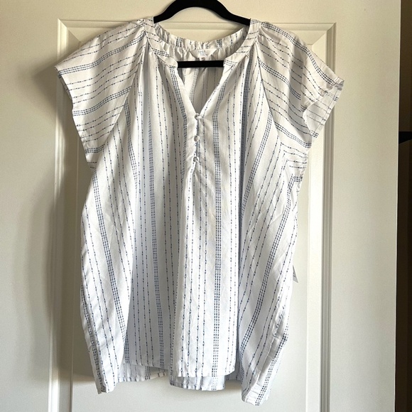NWT Time and Tru Women's Split Neck Top with Flutter Sleeves size XXL (20) - Picture 4 of 11